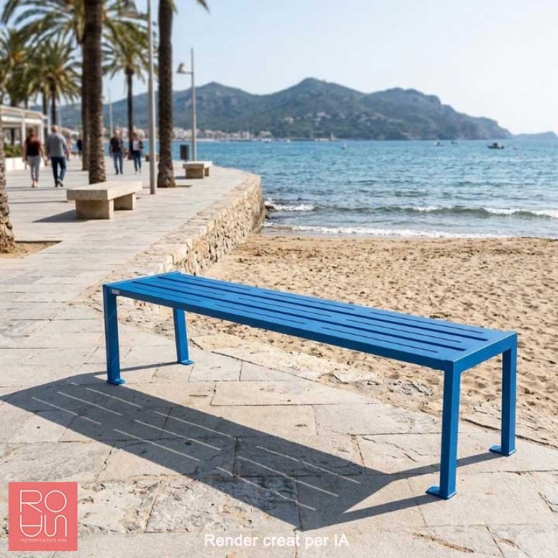 Banqueta urbana Silaos tot acer de 1800 mm